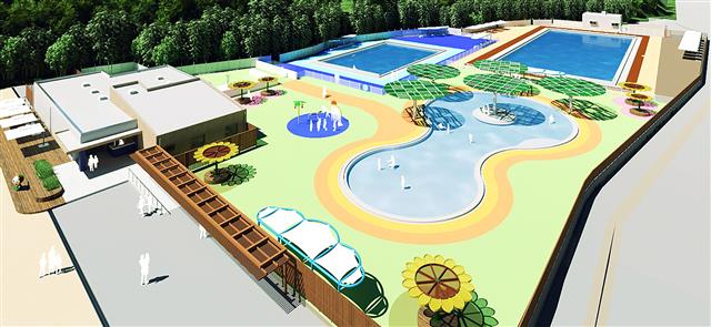 アーキッシュギャラリーが受注した尾張旭市の市民プールの完成イメージ