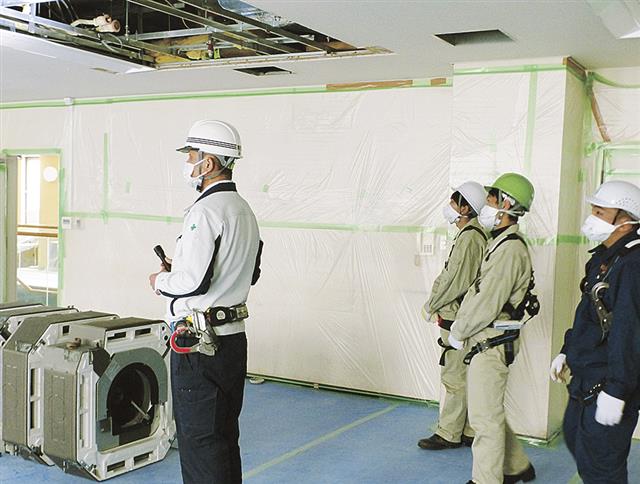 空調設備の説明を受けた