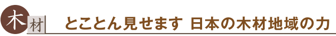 木材　とことん見せます 日本の木材地域の力