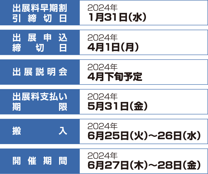 開催スケジュール